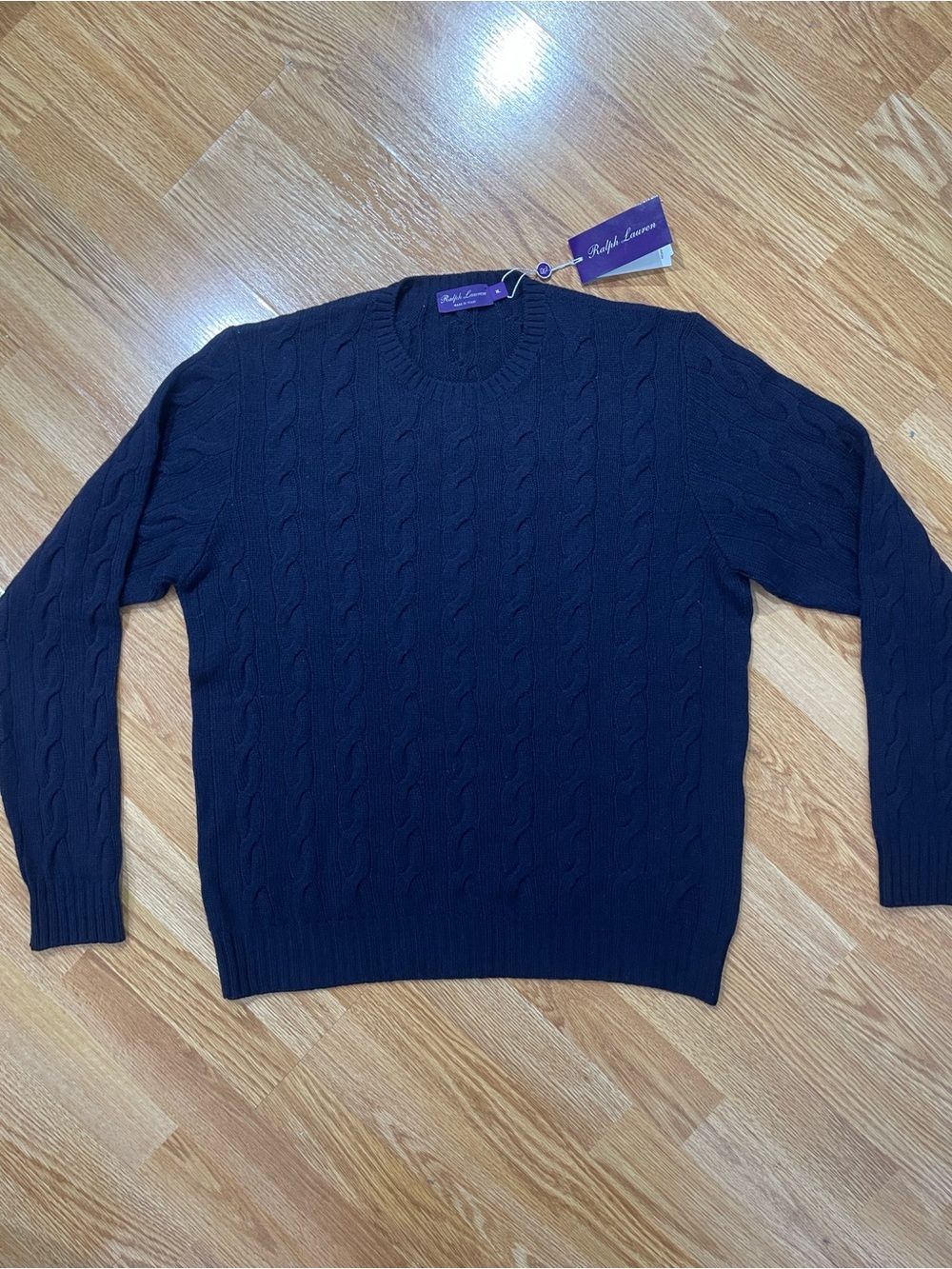 Ralph Lauren Men’s Navy Cable Crewneck Sweater